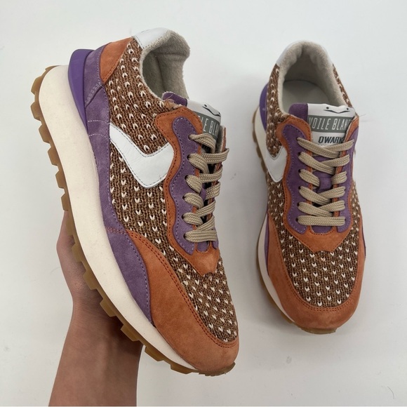 Voile Blanche Owark Low Top Woven Raffia Colorful Suede Lace Up Sneakers 39 - Picture 2 of 12